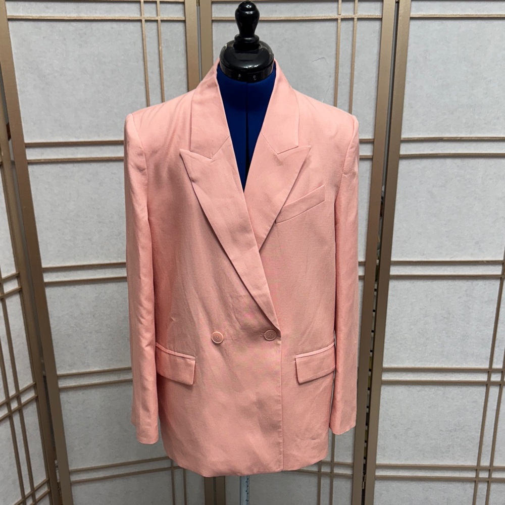 Pink Double-Breasted Blazer
